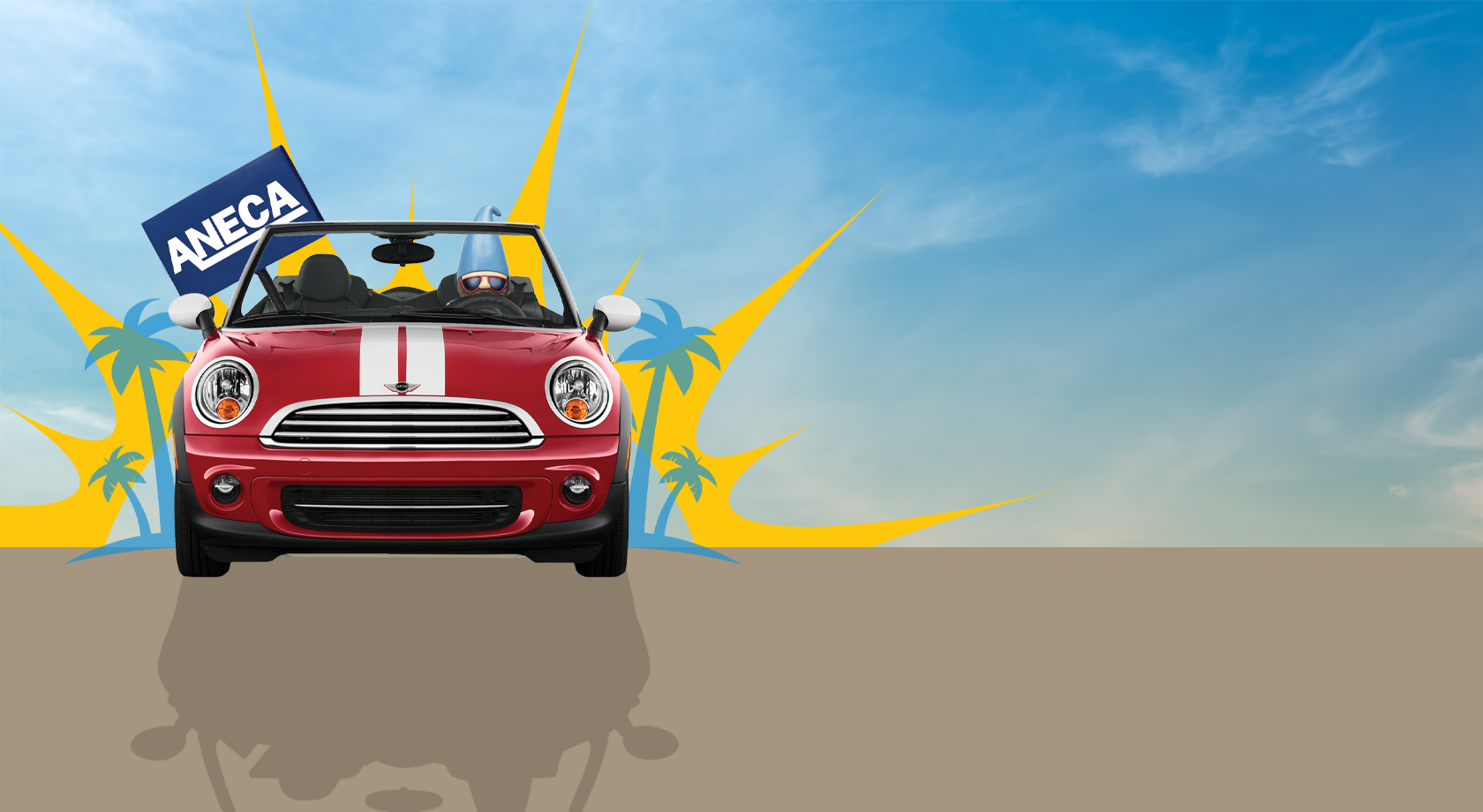 Car driving in the summer